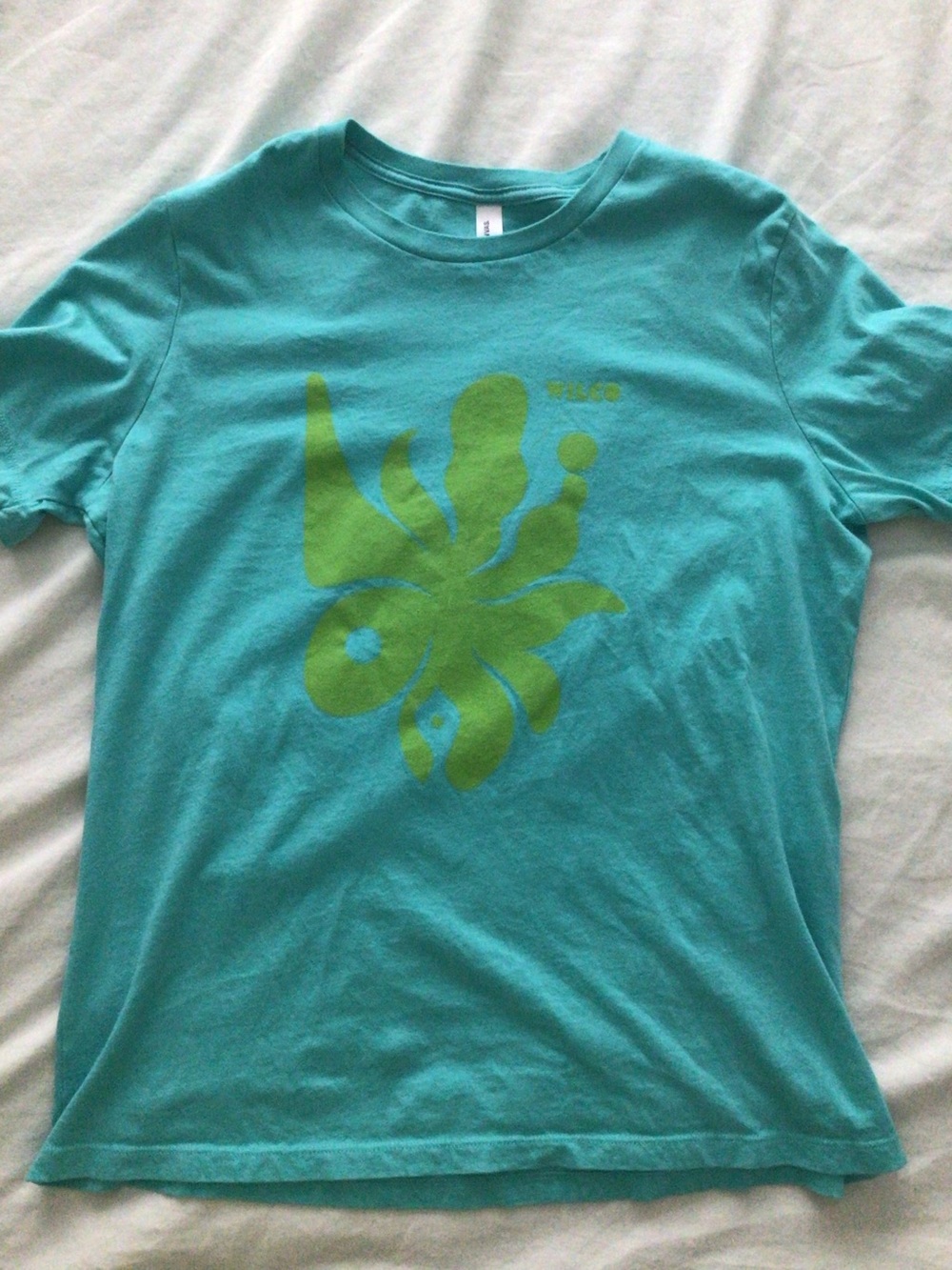 Wilco Band Abstract Design Turquoise Unisex Tee - L